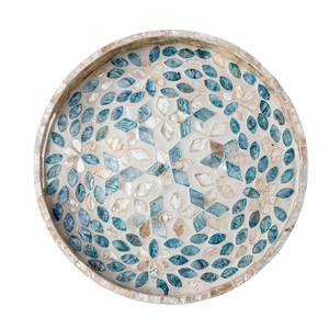 Premium Mother of Pearl Inlay Tray Handmade Sustainable Platter for <b>Coffee</b> <b>Table</b> Luxury Interior Storage - Product Image 1