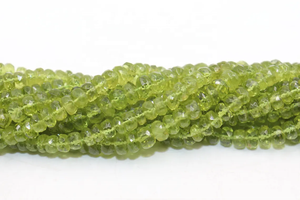 Wholesale 6-7mm Natural <b>Peridot</b> Faceted Rondelle Beads 13" Strand for Birthstone Wedding Wear Jewellery Making - Product Image 3