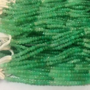 Colliers de perles de chrysoprase naturelle facettée de 6 mm, qualité AAA, certifiées IGI, pierres semi-précieuses, pour collier. - Product Image 3