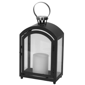 Farol de Metal y Vidrio con Acabado Negro Mate, Faroles de Metal para Velas, Decoración de Interiores y Exteriores, Personalizado - Product Image 2