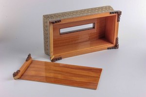 Modern Handmade Wooden Square Tissue Box Oriental Design Geometric Pattern Decorative Home Tabletop Tissue Organizer Holder UO - Product Image 3