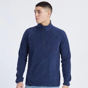 Wholesale <b>Mens</b> Hoodies Oversized Heavy GSM Cotton Pullover Custom Logo OEM Fashion Wear <b>Men's</b> Navy Blue <b>Half</b> <b>Zip</b> Fleece <b>Jacket</b> - Product Image 3