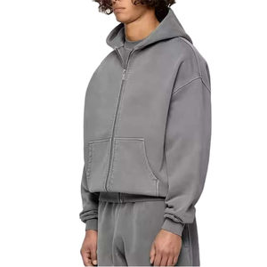 Sweats à capuche zippés pour hommes, sweats à capuche tendance à bas prix fabriqués au Pakistan, sweats à capuche délavés à l'acide pour hommes et personnalisation - Product Image 6