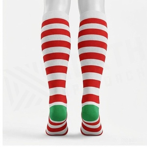 North Approach <b>Knee</b> <b>High</b> Striped <b>Socks</b> Red White Green Toe Breathable Casual Adult Winter <b>Socks</b> - Product Image 2