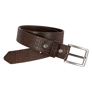 Cinturón de Cuero Genuino de Vaca para Hombre con Grabado de Cocodrilo, Estilo Vintage Casual, Hebilla Clásica - Product Image 3