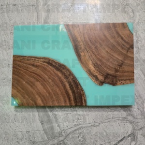 Modern <b>Epoxy</b> <b>Resin</b> Cutting Board Handmade Acacia Wood Serving Tray for Kitchen and Dining - Product Image 2