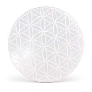 Plato redondo de cristal con relieve de flores en relieve, decoración ecológica para el hogar de Muntaha Agate Crystal Crafts - Product Image 1