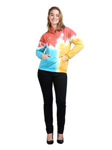 Solid Trader Vibrant Colorway Premium <b>Thick</b> <b>Fleece</b> Warm Cozy Relaxed Fit Outdoor Sporty Outwear Women Tie Dye Hoodie - Product Image 6