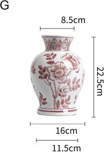 Jarrón de Cerámica con Tapa, Estilo Chino Tradicional, Decorativo, de Porcelana, con Diseño Floral de Rosas Rojas - Product Image 2