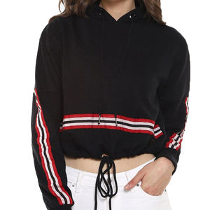 Wholesale Price Pakistan Manufacturer Women's Woven <b>Sequined</b> Front <b>Crop</b> <b>Top</b> Hoodie Pullover Style Unique Design - Product Image 1