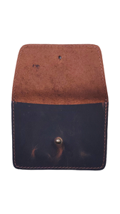 Classic Genuine Leather Unisex Vintage Card <b>Wallet</b> with Button Closure Polyester Lining Multi-Function - Product Image 6
