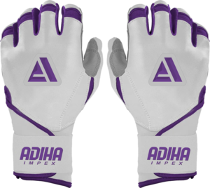 ถุงมือตีเบสบอลหนัง Adiha Impex สีม่วง บุฟองน้ำ ปิดด้วยแถบตีนตุ๊กแก สำหรับผู้ใหญ่ ทั้งชายและหญิง ใช้สำหรับฝึกซ้อม - Product Image 1