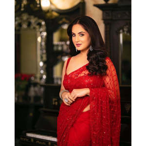 Vestidos de noche Hermosas lentejuelas Bordado Trabajo Fiesta Desgaste Saree - Product Image 3