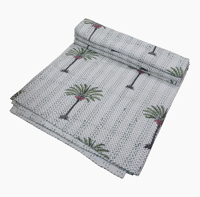 Ensemble de couette en coton à motif palmier, style simple, pour toutes les saisons, usage domestique, design pliable