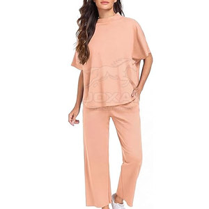 Conjunto coordinado para mujer en color personalizado, hecho de algodón/poliéster, tela ligera y transpirable, conjunto coordinado para venta en línea. - Product Image 4