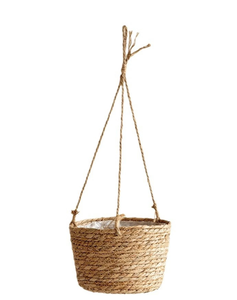 Vietnam Manufacturer Retro Style Water Hyacinth Floor Storage Pots Handles Handwoven Eco-Friendly - Product Image 1
