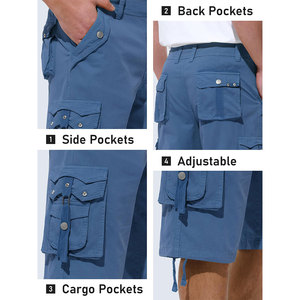 Pantalones Cortos Cargo para Hombre, Más Vendidos, Cintura Media, Bolsillos Grandes, Largura hasta la Rodilla, Cierre con Cordón, Color Personalizable, OEM - Product Image 3