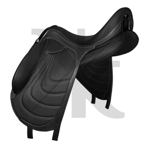 Selle de dressage artisanale de qualité supérieure en cuir naturel souple, avec siège profond en bois, épaisse, pour l'équitation anglaise, produits équestres d'Inde. - Product Image 5