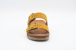 Sandalias Planas de Cuero Genuino con Punta Abierta, Cierre de Hebilla, Suela de Corcho Acolchada, Zapatos de Verano - Product Image 3