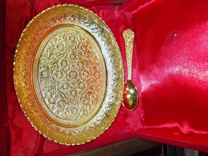 Elegante Juego de Tazón y Cuchara Bañados en Oro, Tazón Premium para Frutos Secos, para Decoración del Hogar, Mesa de Comedor y Regalo - Product Image 3