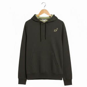 Sweat à capuche moderne pour homme, 100 % coton, manches longues, décontracté, avec poignets côtelés et poche, pour usage quotidien en extérieur - Product Image 5