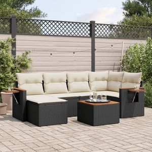 Set Divano da Giardino in Rattan Nero 6 Posti Resistente alle Intemperie Arredamento da Esterno Design Contemporaneo - Product Image 1