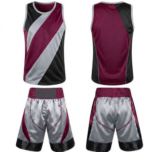 Conjunto de Uniforme de Boxeo Azul para Hombre con Ribete Amarillo, Ropa de Artes Marciales de Secado Rápido, Logotipo Personalizado Impreso en la Parte Delantera, Ropa Deportiva - Product Image 2