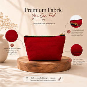 Luxury Jute Toiletry Bag | Reusable Travel <b>Makeup</b> Pouch Zipper Cosmetic Organizer Eco Friendly Storage <b>Case</b> Wholesale Gift Pouch - Product Image 2