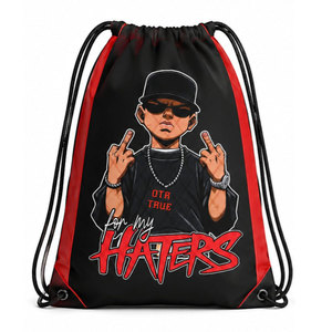 Sac à dos à cordon de serrage sérigraphié rouge, jaune et blanc, en Spandex/Polyester léger 360g, unisexe – Ne laissez pas l'occasion vous échapper ! - Product Image 2