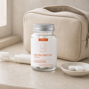 [FROM OREUM] Dentifrice solide pour voyages d'affaires, saveur mandarine de Jeju, 60 comprimés, pour trousse de toilette de vacances et de voyage - Product Image 5