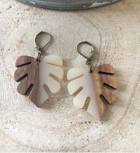 Pendientes Colgantes de Madera Redondeada con Resina Epoxi, Diseño Cristiano con Microincrustaciones, para Fiestas, Eventos, Bodas, Joyería Étnica de Moda para Mujer - Product Image 5