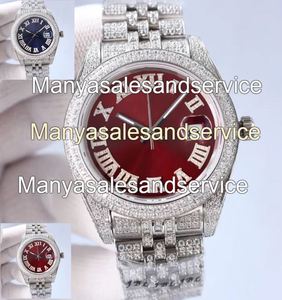 Montre Hip Hop en Acier Inoxydable avec Cadran en Verre Moissanite Givré, Rond, Résistante à l'Eau 10 ATM, Bracelet à Boucle Déployante - Product Image 3