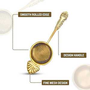 Brass <b>Tea</b> Strainers New Design Crafts Top Selling With handle <b>tea</b> <b>infuser</b> and resting pot - Product Image 2
