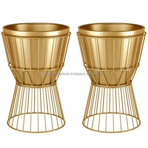 Modern Metal Planter With Stand For Minimalist Home Decor Tall Raised Flower <b>Pot</b> For Living Room Bedroom Balcony Styling - Product Image 1