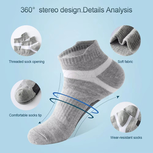 Chaussettes décontractées en coton tricoté respirant pour hommes avec logo personnalisé de haute qualité – Meilleures ventes, prix d'usine - Product Image 2