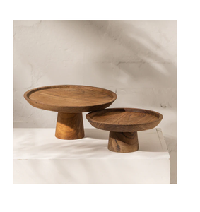 Base para Pastel de Madera Brillante y Pulida para Decoración del Hogar, Artesanía Hecha a Mano, Base Redonda para Pastel de Madera - Product Image 1