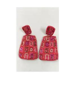 Pendientes Artesanales de Resina Acrílica con Forma de Corazón y Cuentas Étnicas Clásicas para el Día de San Valentín, Hechos en India para Mujeres y Niñas - Product Image 4