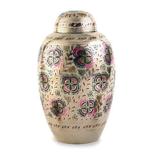 Urne funéraire en laiton de style américain personnalisée en gros, urne commémorative en métal de haute qualité, souvenir funéraire, 10 pouces, écologique - Product Image 1