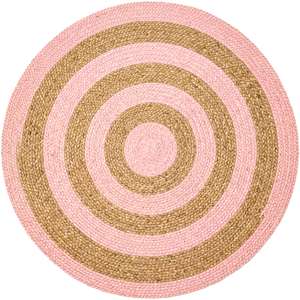 Handmade Pink Natural <b>Round</b> Braided Jute Rug Eco Friendly Concentric Circle Woven Floor <b>Carpet</b> Home Living Decor - Product Image 2