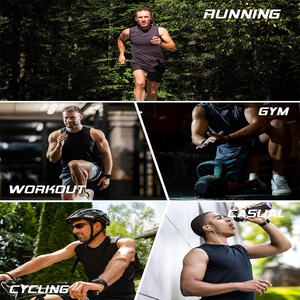 Débardeurs sans manches pour hommes de haute qualité, noirs, col rond, coton et polyester, pour la gym et le fitness, 220 g/m², débardeurs décontractés pour garçons - Product Image 5