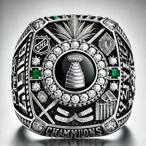 Anillo de Plata de Ley Chapado en Rodio con Circonita Cúbica AAAAA en Engaste Pavé, Diseño Hockey Champion - Product Image 6