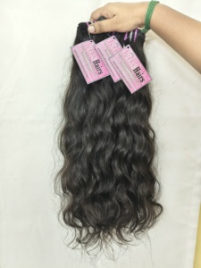 Cabello Humano Natural al por Mayor, Grado A, Cabello Indio 100% Natural con Textura Ondulada, Cabello Humano Sin Procesar, Extensiones de Cabello con Doble Trama, Ondas Suaves - Product Image 6