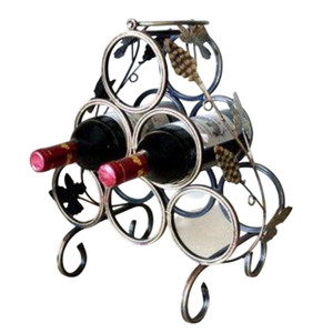 Royal Look Galvanized Metal Wine Rack With Handle 3 Bottle Capacity Home Dining Room Decor Furniture Wine Racks - Product Image 3