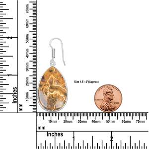 Sabalgarh Marble (Fruit Jasper) Cute Party Silver-Plated Handmade Charm Earrings Natural Stone Jewelry Wholesale - Product Image 3