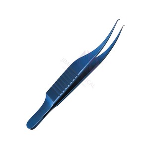 Pinces à suture Colibri en acier inoxydable allemand 7,5 cm avec plateforme de ligature, couleur titane bleu, pour la ligature de la cornée - Product Image 3