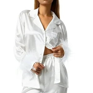 Hot Selling Women Suite Set Silk Satin <b>Pyjama</b> Sustainable Quick Drying - Product Image 6