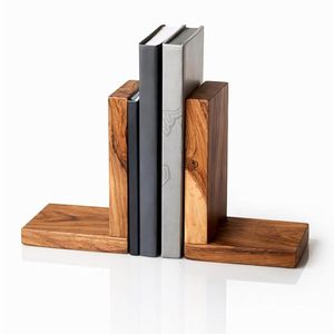 Sujetalibros de Madera para Estantería, Soporte Decorativo para Libros para el Hogar y la Oficina - Product Image 1