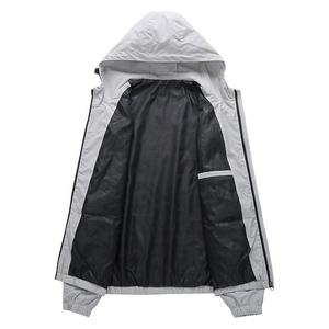 Chaqueta Cortavientos con Capucha para Hombre, Personalizable con Logotipo, de Lona Sólida, con Cierre Frontal, Resistente al Viento, para Otoño e Invierno, Servicio OEM - Product Image 4