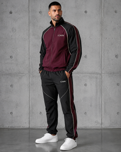 F2WIN Men's Tracksuit Set Olive Green Full Zip Sporty <b>Joggers</b> Side Pockets Breathable <b>Nylon</b> Cotton Casual Stand Solid Summer - Product Image 6