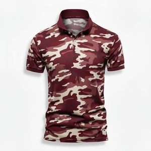 เสื้อโปโลคุณภาพสูง ปักลาย OEM 88% โพลีเอสเตอร์ 12% สแปนเด็กซ์ ทรงเข้ารูปสำหรับผู้ชาย ออกแบบลายซับลิเมชั่น เสื้อโปโลสำหรับตีกอล์ฟแบบสั่งทำ - Product Image 1
